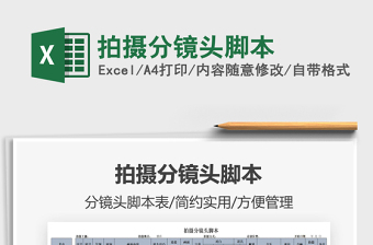 2024拍摄分镜头脚本excel表格