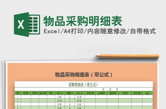 2025物品采购明细表免费下载