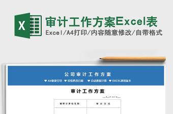 2025审计工作方案Excel表免费下载