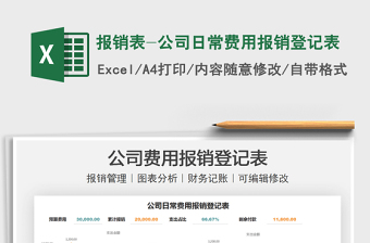 2024报销表-公司日常费用报销登记表exce表格
