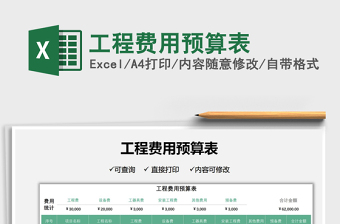 2025工程费用预算表免费下载