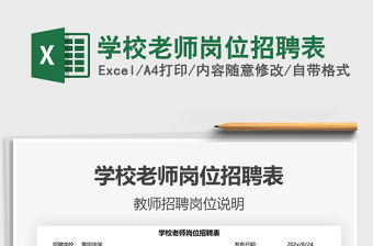 2025学校老师岗位招聘表免费下载