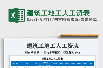 2025建筑工地工人工资表免费下载