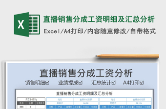 2025直播销售分成工资明细及汇总分析免费下载