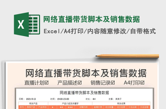 2025网络直播带货脚本及销售数据免费下载