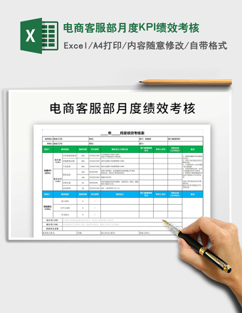 电商客服部月度KPI绩效考核