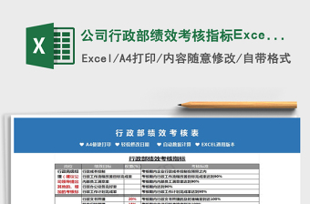 公司行政部绩效考核指标Excel表