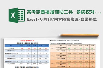 高考志愿填报辅助工具-多院校对比excel表格