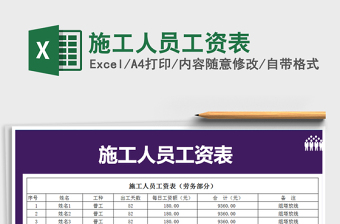 2025施工人员工资表免费下载