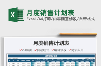 2025月度销售计划表免费下载
