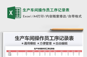 2025生产车间操作员工序记录表免费下载