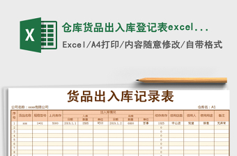 2025仓库货品出入库登记表excel-带公式自动计算结余库存免费下载
