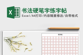 2024书法硬笔字练字帖excel表格