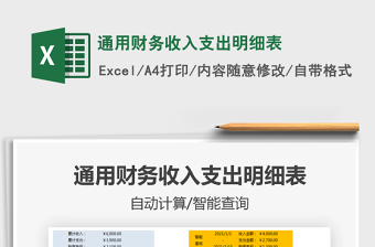 2024通用财务收入支出明细表exce表格