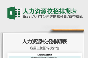 2025人力资源校招排期表免费下载