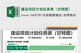 2025建设项目计划任务表（甘特图）免费下载