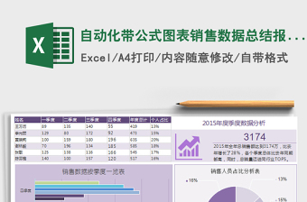 自动化带公式图表销售数据总结报告