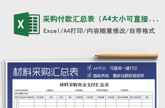 2025采购付款汇总表（A4大小可直接打印）免费下载