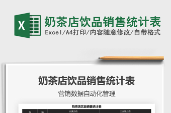 2024奶茶店饮品销售统计表exce表格