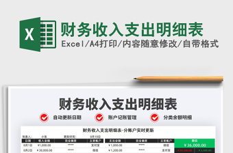 2025财务收入支出明细表免费下载