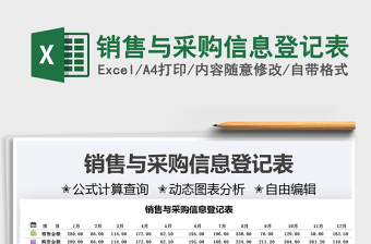 2025销售与采购excel表格大全