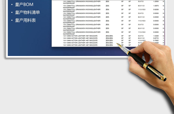 物料清单BOM(量产用料表)excel表格