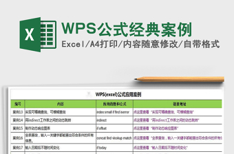 2024WPS公式经典案例excel表格