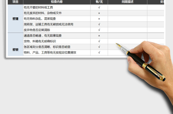 仓库6S管理点检表（标准完善，自动计算合格率）exce表格免费下载