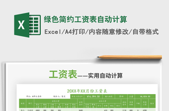 2025绿色简约工资表自动计算免费下载