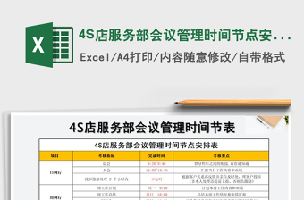 20254S店服务部会议管理时间节点安排免费下载