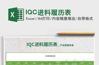 2025IQC进料履历表免费下载