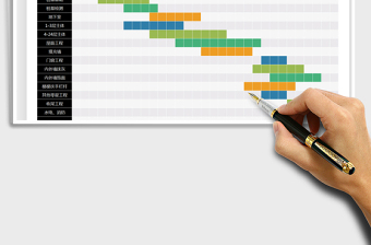2025施工进度甘特图-表格样式免费下载