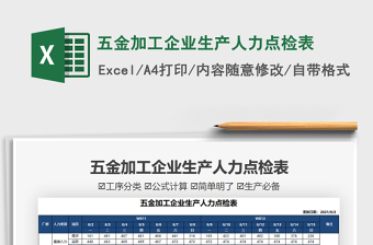 2025五金加工企业生产人力点检表免费下载
