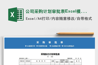 2025公司采购计划审批表Excel模板免费下载
