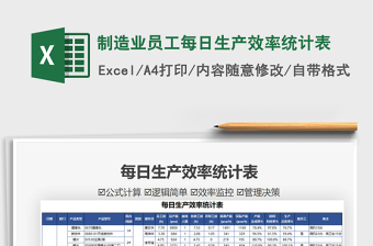 2024制造业员工每日生产效率统计表exce表格免费下载