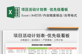 2025项目活动计划表-优先级看板免费下载