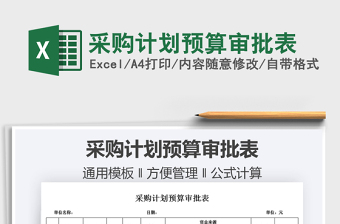 2025采购计划预算审批表免费下载