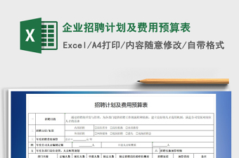 2025企业招聘计划及费用预算表免费下载