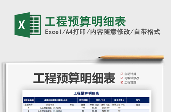 2025工程预算明细表免费下载