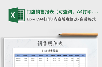 2025门店销售报表（可查询，A4打印）免费下载