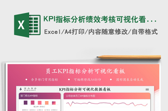 2024KPI指标分析绩效考核可视化看板excel表格