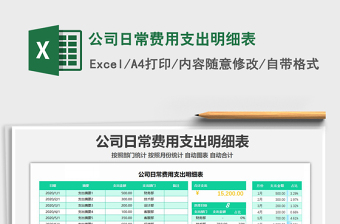 2024公司日常费用支出明细表excel表格