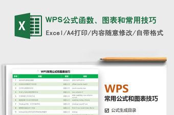 2024WPS公式函数、图表和常用技巧excel表格