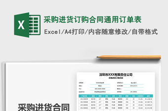 2025采购合同excel表格大全