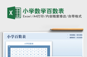 2024小学数学百数表exce表格免费下载