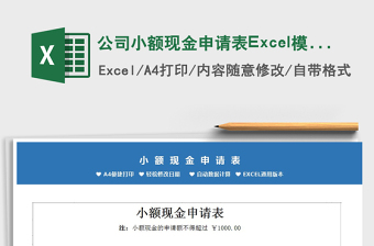 2025公司小额现金申请表Excel模板免费下载