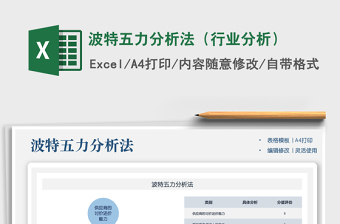 2024波特五力分析法（行业分析）exce表格
