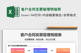 2025客户合同发票管理明细表免费下载