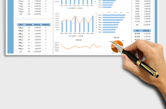 2024销售数据统计分析表-可视化图表exce表格