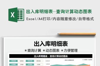 2025出入库明细表-查询计算动态图表免费下载